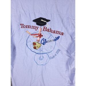 Tommy Bahama Silk Shirt Men's Medium Embroidered Glassmates Martini 2006